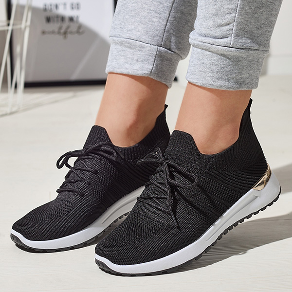 Chaussures de sport tissées noires pour femmes Ferroni - Footwear