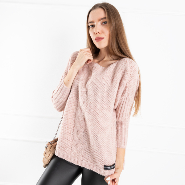 Pull oversize femme rose clair - Vêtements