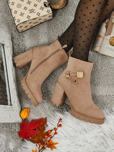 Bottines femme en éco-daim à talon bloc Bearr