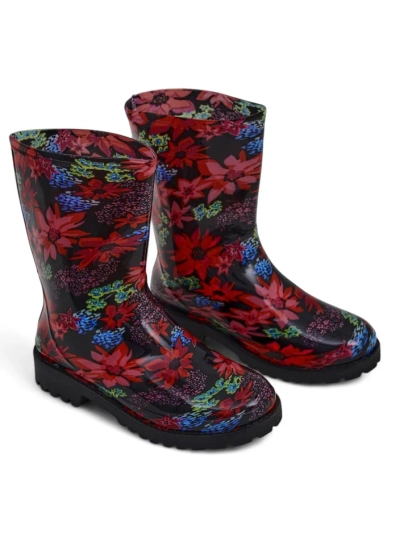 Royalfashion Bottes de pluie fleuries pour femmes Olemm