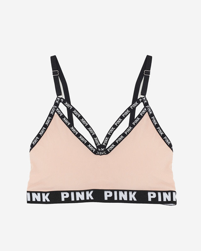 Brassière de sport femme rose avec inscriptions - Underwear