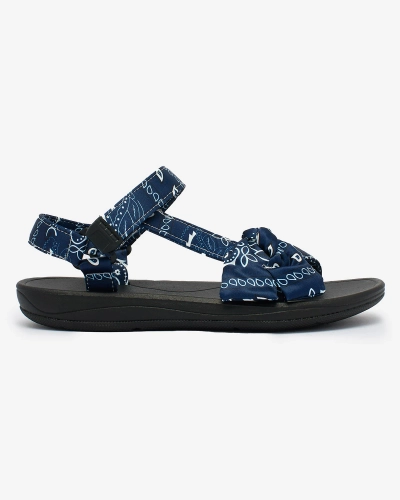 Royalfashion Sandales pour femmes bleu marine avec nœud Oyall