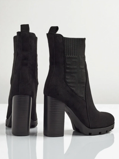 Bottines femme en daim écologique à talon Vansoria