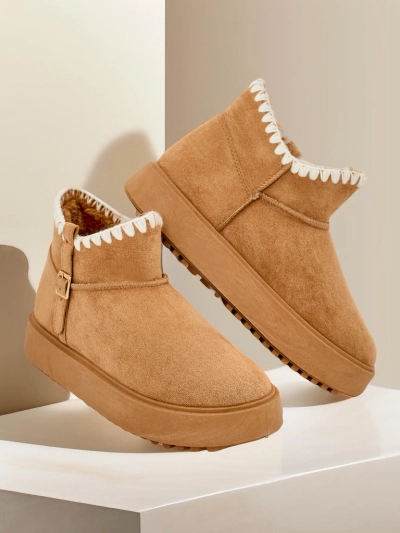 Royalfashion Bottines courtes pour femmes de style botte de neige Ewioz