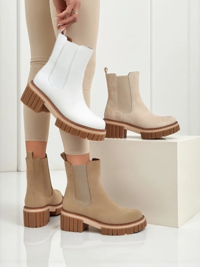 Bottines à talon bloc en nubuck écologique Amber Walk