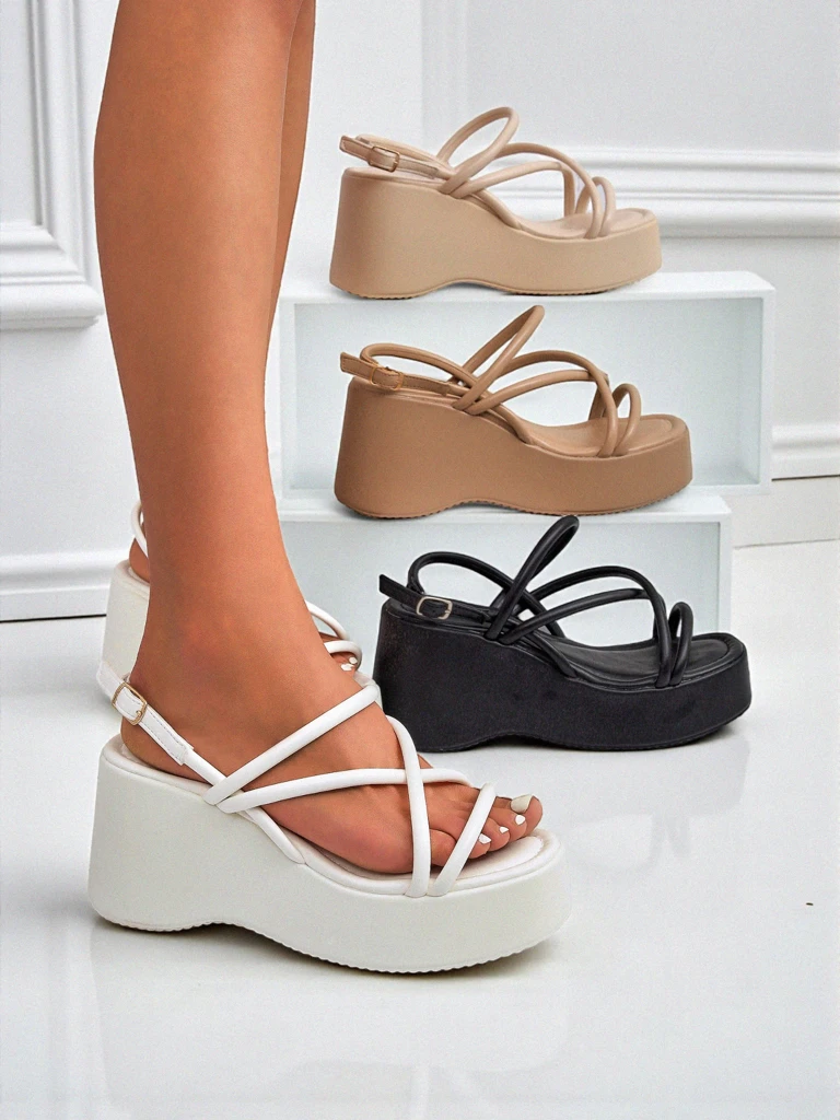 Royalfashion Sandales compensées pour femmes Skyline Straps