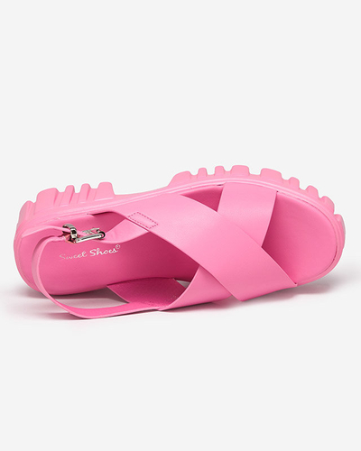 OUTLET Sandales femme rose fluo sur semelle épaisse Otida - Footwear