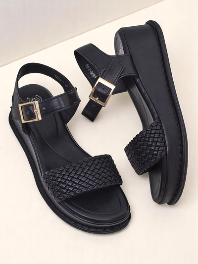 Sandales compensées Royalfashion pour femmes avec bride tressée Fiolle