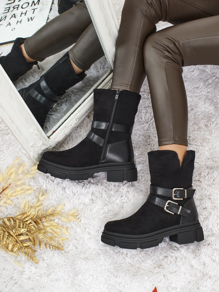 Bottines hautes pour femmes en éco-daim Callire