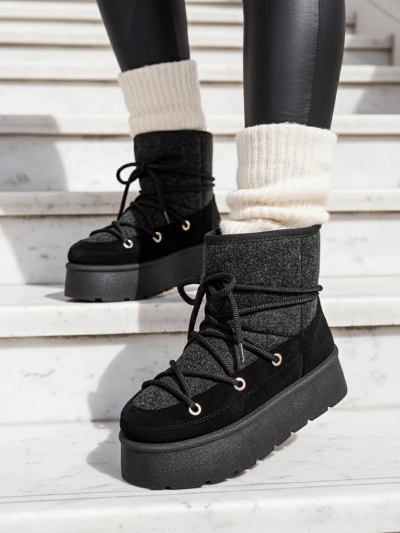 Royalfashion Bottes de neige Filori à lacets pour femmes