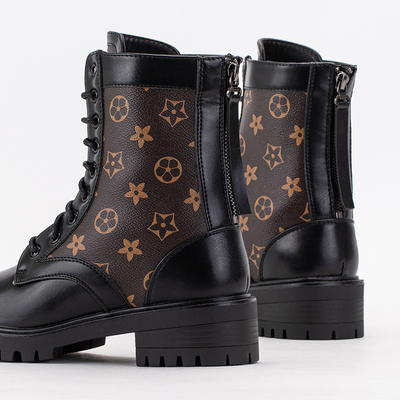 Chaussures de randonnée pour femmes noires avec tige décorative Inkez - Chaussures