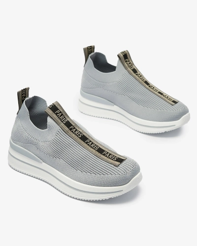Chaussures de sport à enfiler pour femmes avec lettres en gris Cerppa- Footwear