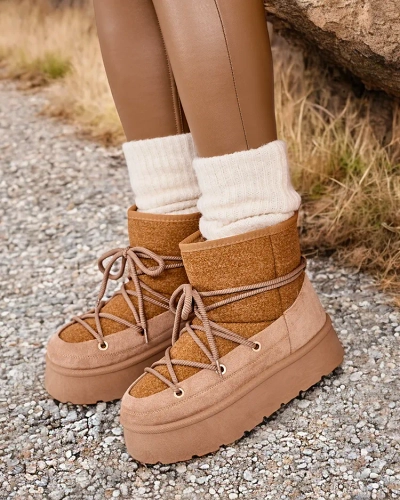 Royalfashion Bottes de neige Filori à lacets pour femmes