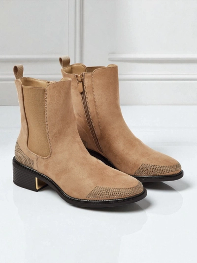 Bottines femme en éco-daim ornées de strass TangleMist