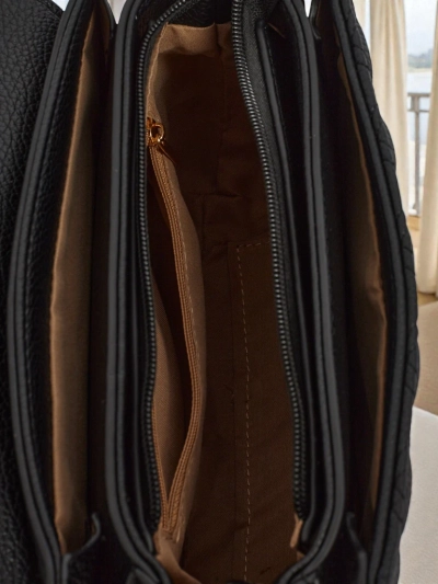 Sac à Main pour Femmes Luna Noir en Cuir Élégant pour Tous les Jours