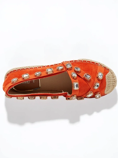 Espadrilles pour femmes orange avec cristaux Wamba - Chaussures