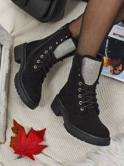 Bottines lacées en suède écologique pour femmes Ferlyne