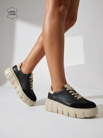Baskets de sport pour femmes en cuir naturel Taures