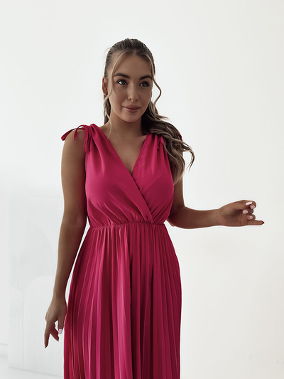 Royalfashion Robe midi plissée pour femme