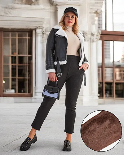 Royalfashion Pantalon teggings femme Warmed PLUS SIZE