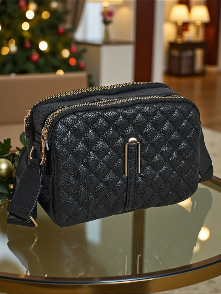 Petit sac à main matelassé Corinne en cuir écologique pour femmes