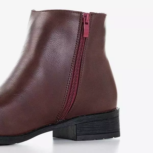 OUTLET Chelsea boots femme bordeaux à talons plats Timea - Chaussures