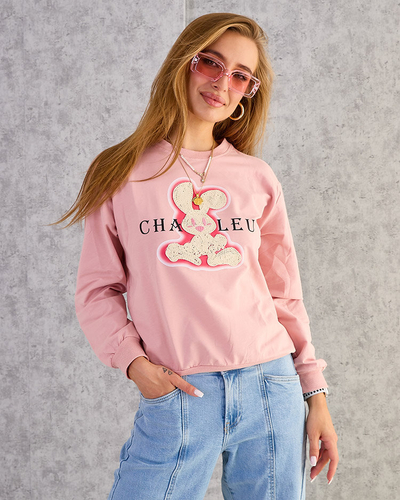 Royalfashion Sweat-shirt en coton à imprimé fin pour femme