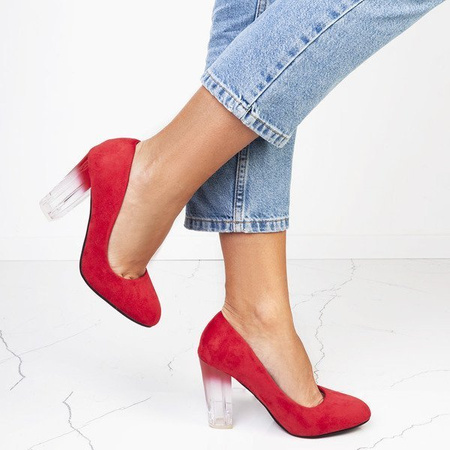 OUTLET Escarpins rouges sur poteau transparent Lorna - Chaussures