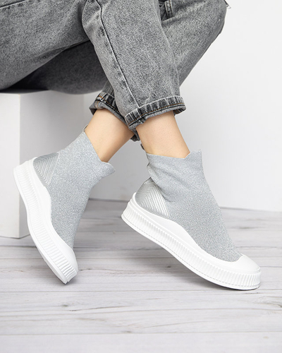 OUTLET Chaussures de sport femme argentées par Bejoko - Footwear