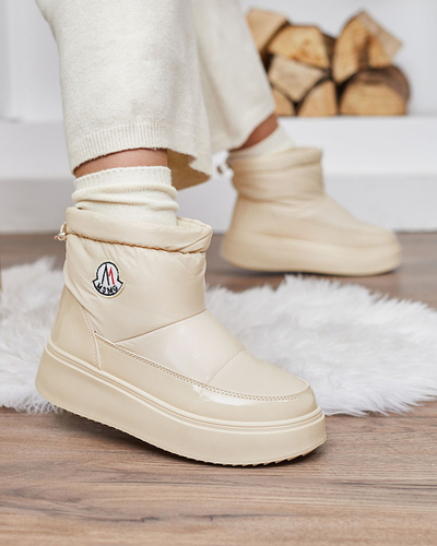 Royalfashion Bottes de neige à enfiler pour femme en couleur crème Ademra
