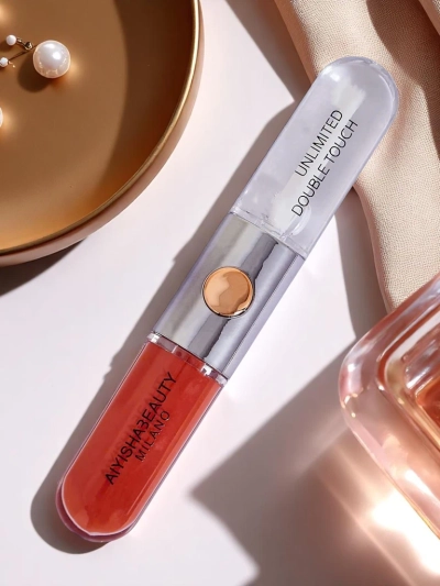 Rouge à lèvres et gloss transparent 2-en-1 Nude Pêche