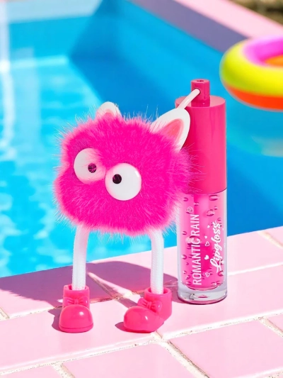 Gloss à lèvres pour enfants avec un monstre duveteux Fuchsia
