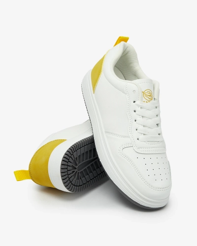 Royalfashion Chaussures de sport classiques blanches et jaunes Colorburst Classics
