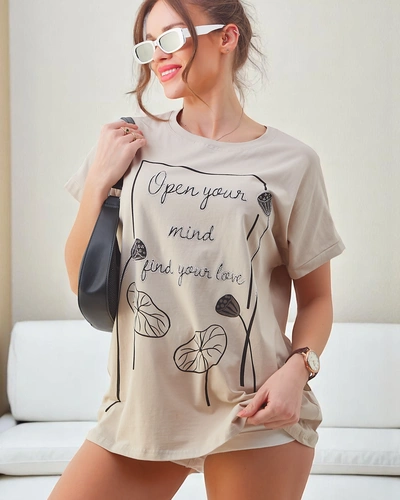 T-shirt en coton pour femmes Royalfashion avec un imprimé intéressant