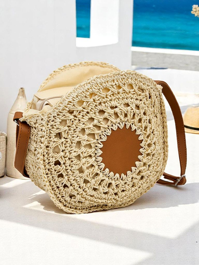 Royalfashion Petit sac à main en paille pour femmes Solar Mini