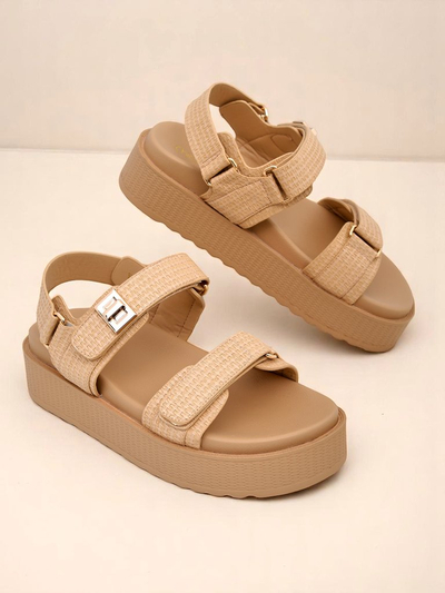 Sandales pour femmes à plateforme Royalfashion Beige Lavinia - été confortable