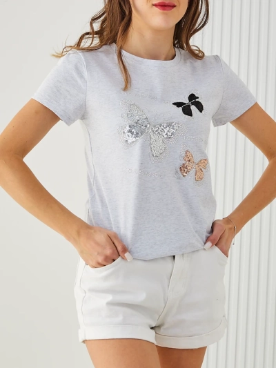 Blouse en coton pour femmes Royalfashion avec des papillons