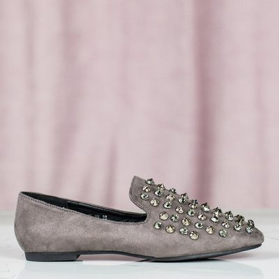 Mocassins gris avec clous et pierres Dilli - Chaussures 1