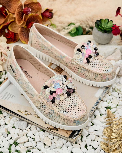 Royalfashion Mocassins ajourés perlés pour femme Nasfali