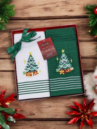Royalfashion Ensemble de serviettes de vacances Happy New Year