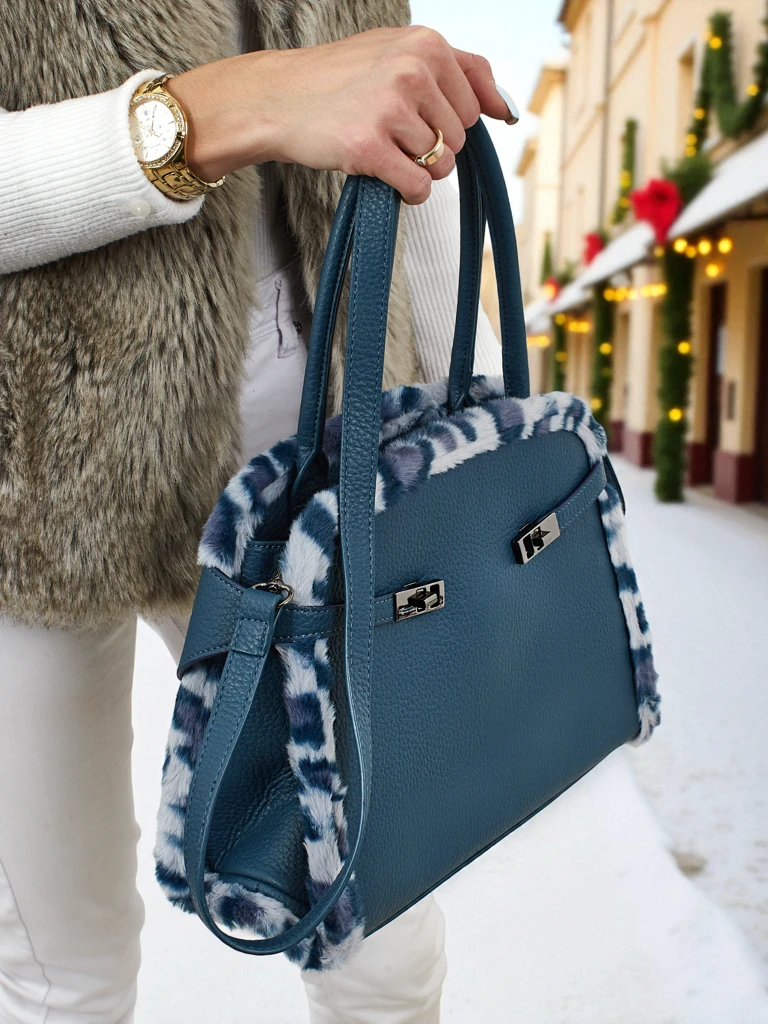 Petit sac à main pour femme en cuir écologique avec motif léopard Panthory