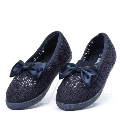 OUTLET Baskets fille bleu marine à nœud en satin Sugar Boomb - Footwear