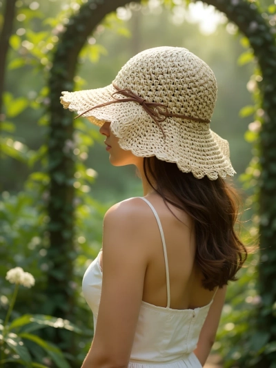 Royalfashion Chapeau de Paille Femme Whisper Bow