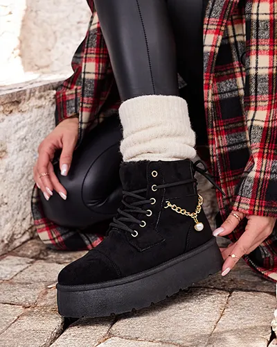 Royalfashion Bottes Woruces à lacets pour femmes