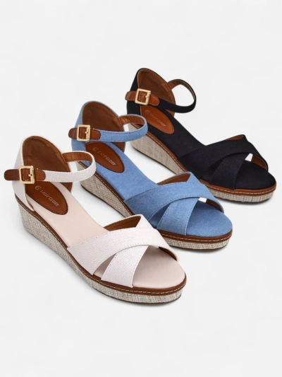 Royalfashion Sandales compensées pour femmes Terrific