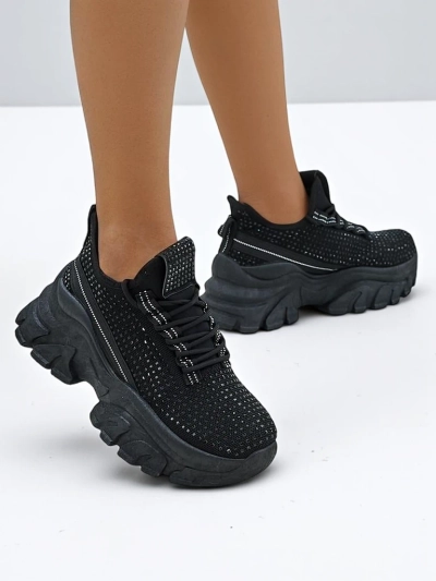 Royalfashion Baskets de Sport pour Femmes avec Strass Blysco