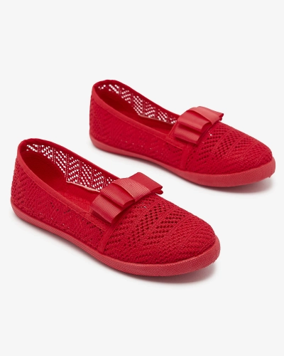 Baskets à nœuds pour filles de couleur rouge Lolisa - Chaussures