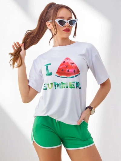 Ensemble de sport Royalfashion pour femmes avec t-shirt et shorts Pastèque