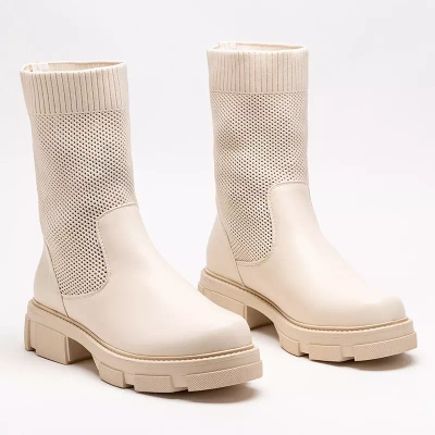 OUTLET Bottines ajourées beiges femme Roibu - Footwear