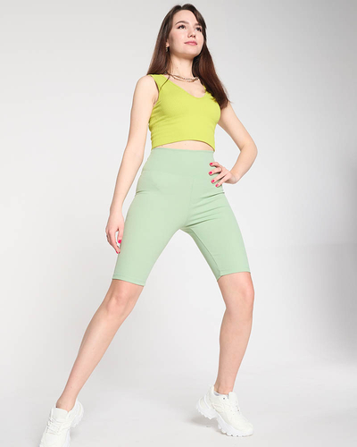 Legging vélo femme vert clair - Vêtements